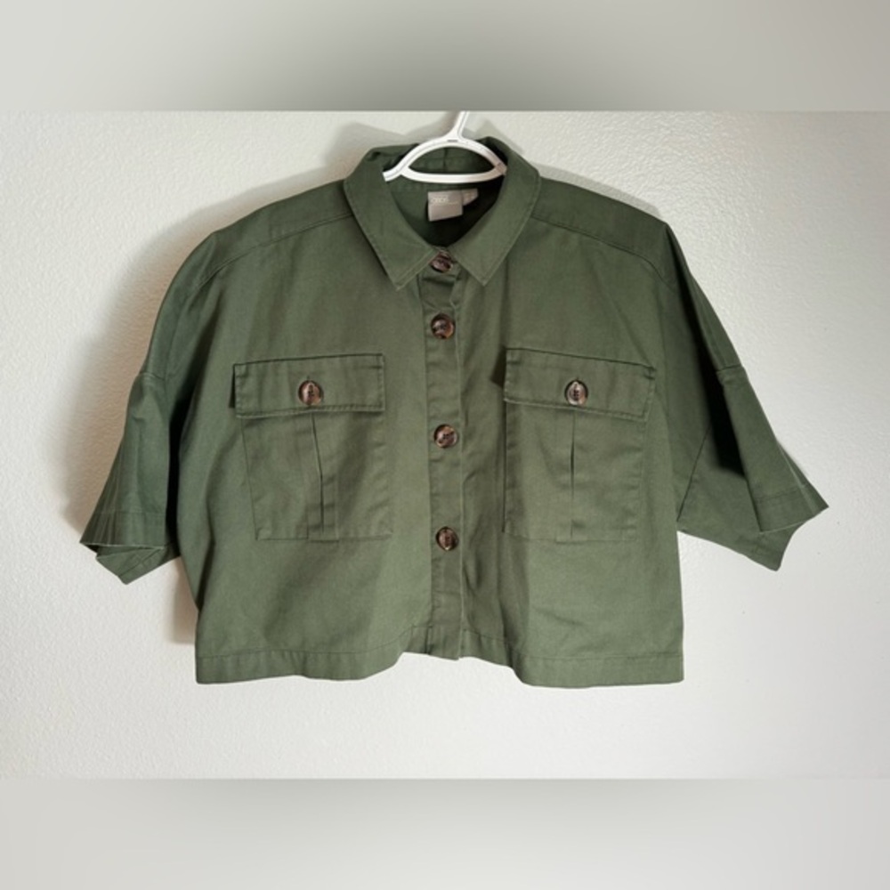 ASOS Green Oversized Crop Shirt Size 8